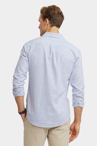 Chemise regular en lin - Bleu