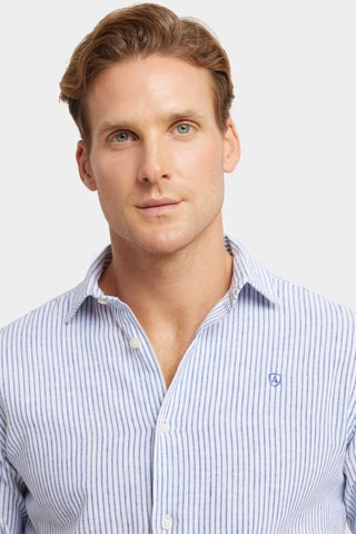 Chemise regular en lin - Bleu
