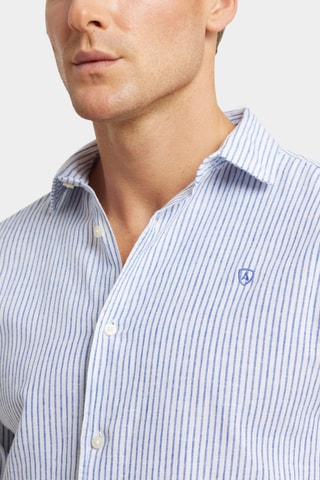 Chemise regular en lin - Bleu