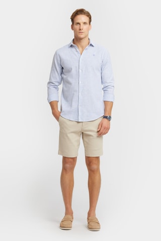 Chemise regular en lin - Bleu