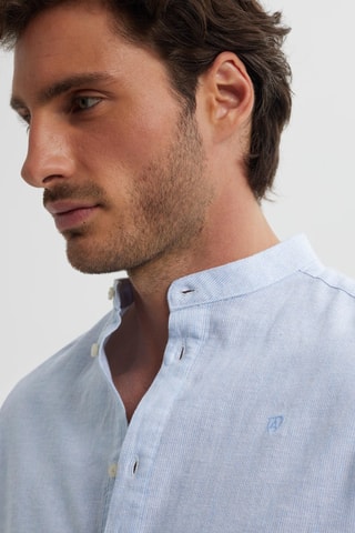 Chemise regular en lin - Bleu