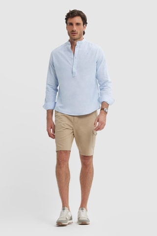 Chemise regular en lin - Bleu