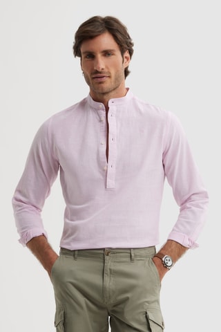 Chemise regular en lin - Rose