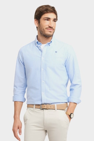 Chemise regular en coton biologique - Bleu