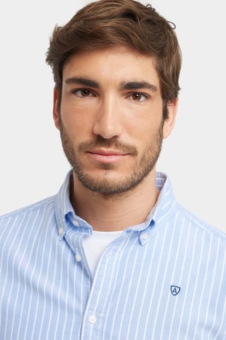 Chemise regular en coton biologique - Bleu