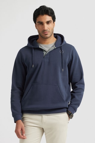 Sweat com capuz - Azul-marinho