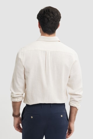 Chemise regular en lin - Jaune