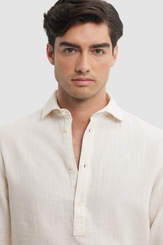 Chemise regular en lin - Jaune