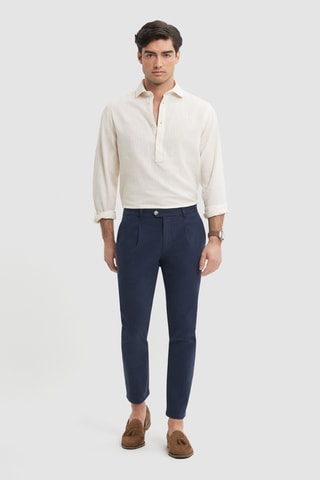 Chemise regular en lin - Jaune