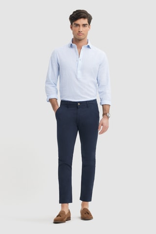 Chemise regular en lin - Bleu