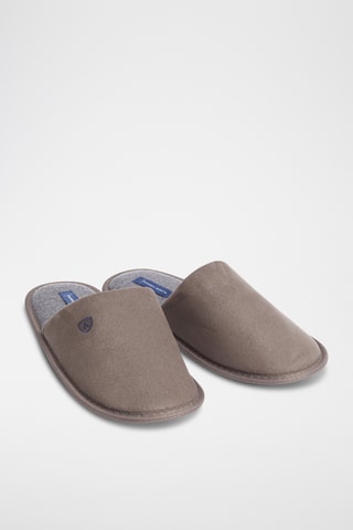 Pantoufles en nubuck - Marron