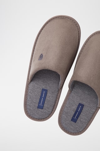 Pantoufles en nubuck - Marron