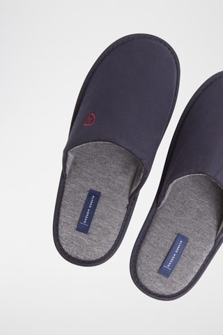 Pantoufles en nubuck - Bleu marine