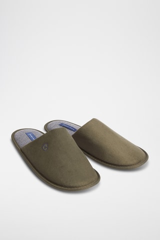 Pantoufles en nubuck - Vert