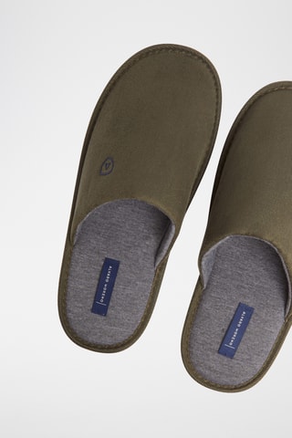 Pantoufles en nubuck - Vert