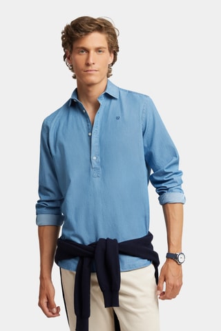 Chemise regular en jean - Bleu