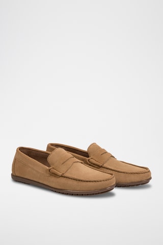 Mocassins en nubuck - Beige