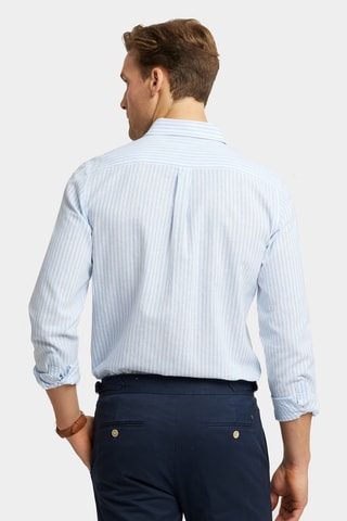 Chemise regular en lin - Bleu