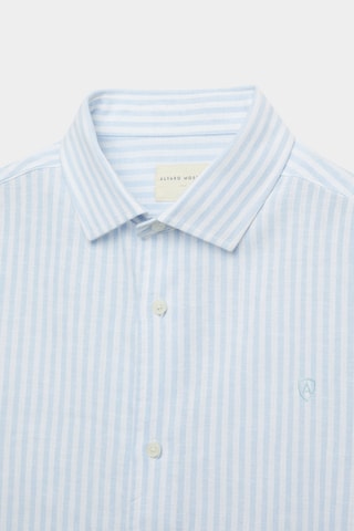 Chemise regular en lin - Bleu