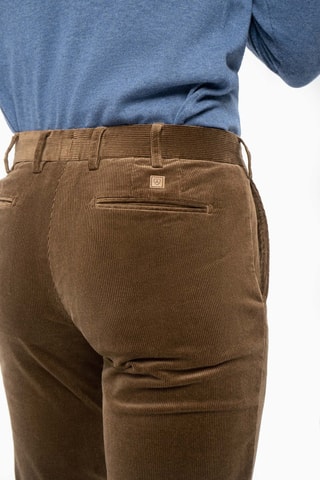 Pantalon slim en velours - Marron
