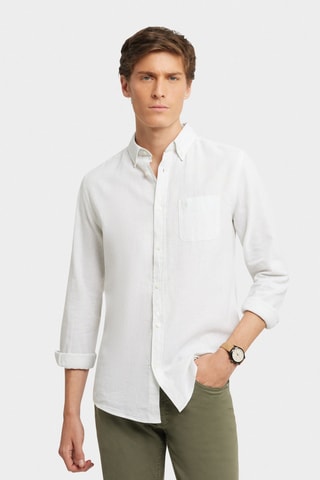 Chemise regular en lin - Vert