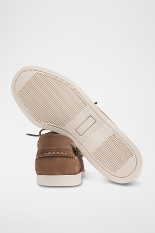 Chaussures bateau en nubuck - Marron