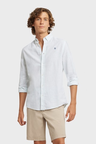 Chemise regular en lin - Bleu clair