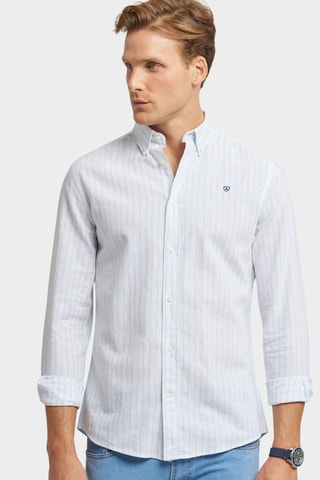 Chemise regular en lin - Bleu
