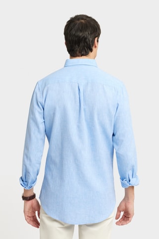 Chemise regular en lin - Bleu