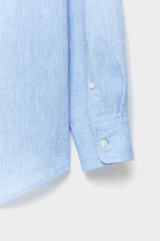 Chemise regular en lin - Bleu