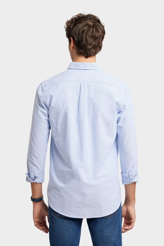 Chemise regular en coton biologique - Bleu