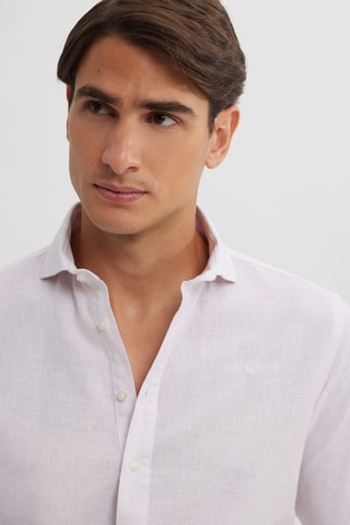 Chemise regular en lin - Rose