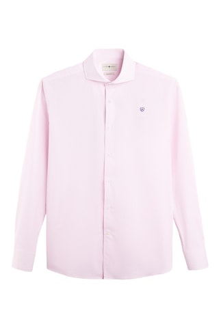 Camisa slim - Azul-claro - Rosa