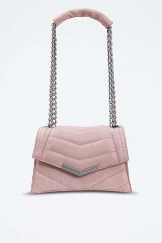 Sac porté épaule en cuir d’agneau - Rose - IKKS