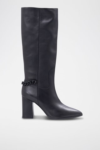 Bottes en cuir - Noir - IKKS 
