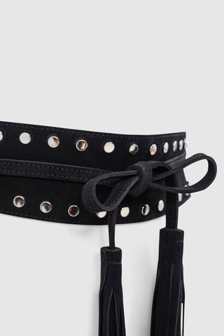 Ceinture en cuir de veau - Noir - IKKS