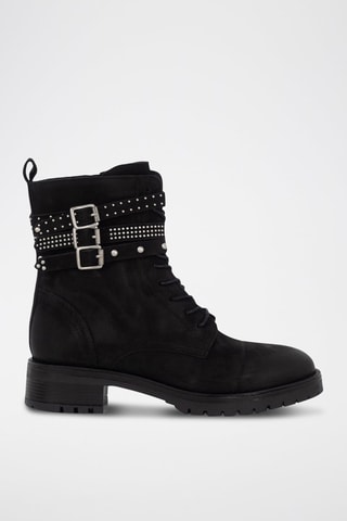 Boots montantes en cuir - Noir - IKKS