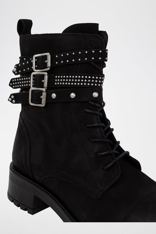 Boots montantes en cuir - Noir - IKKS