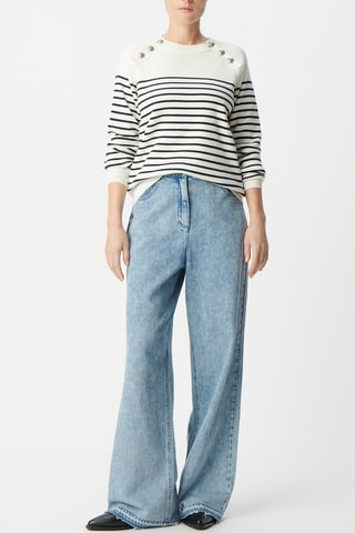 Pull - Bleu marine et blanc - IKKS