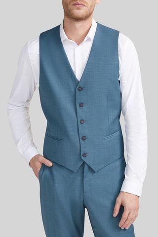 Gilet de costume en laine - Bleu - IKKS