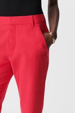Pantalon droit en lin - Rouge - IKKS