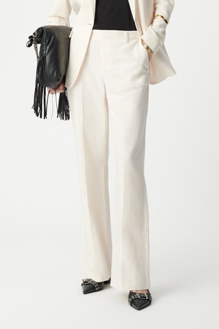 Pantalon droit en lin - Ecru - IKKS