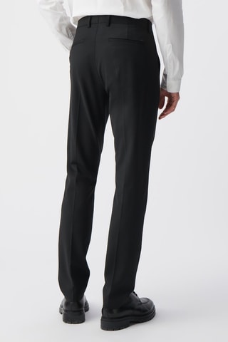 Pantalon slim en laine - Noir - IKKS
