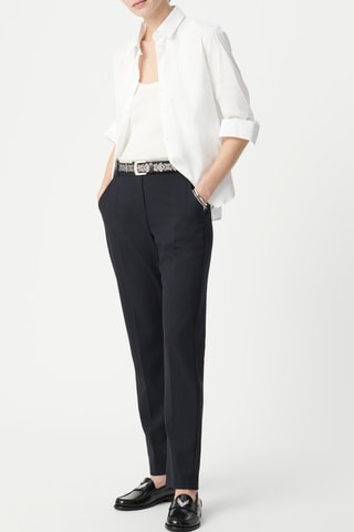 Pantalon droit taille haute - Noir - IKKS