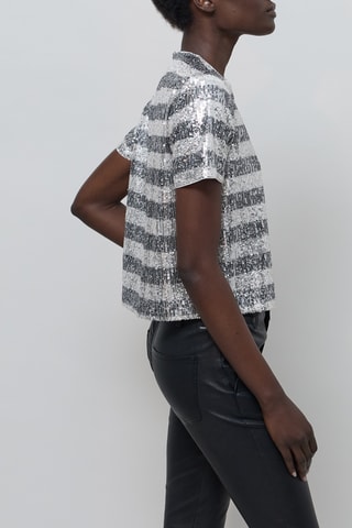 Top - Noir et beige - IKKS