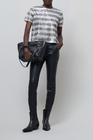 Top - Noir et beige - IKKS