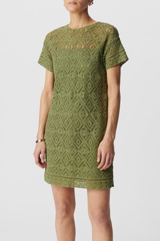 Robe droite en coton biologique - Vert olive - IKKS