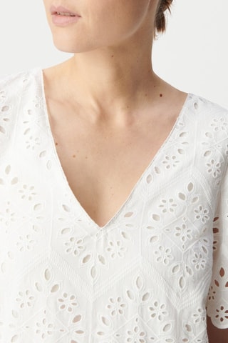Robe droite en broderie anglaise en coton biologique - Ecru - IKKS