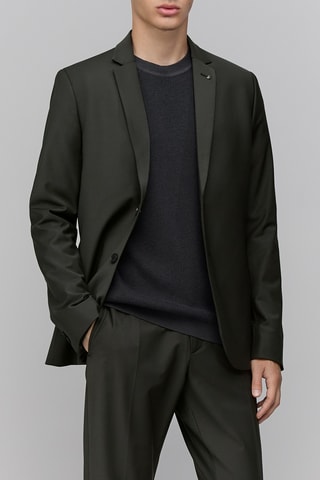 Veste de costume en laine - Kaki - IKKS 