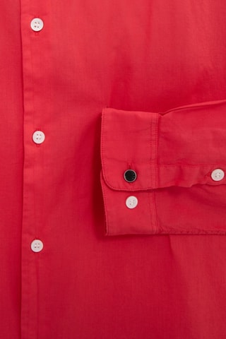 Chemise slim en coton biologique - Rouge - IKKS
